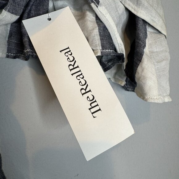 A Piece Apart Crop top Size 4 Striped Tie Back Closure Small Sleeveless Linen - Picture 6 of 6